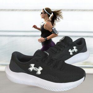 Under Armour UA Surge 4 Women's Running Black-White Shoes Sneakers 9.5 Worn Once